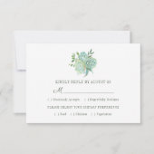 Succulent Theme Wedding RSVP Card (Vorderseite)