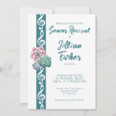 Succulent Treble Clef Thema Senior Music Erwägung Einladung (Vorderseite)