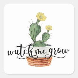 Succulent Watch Me Grow Sticker