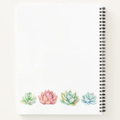 Succulent Watercolor Spiral Notebook Notizblock (Rückseite)