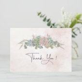 Succulent Wedding Thankyou Card Einladung (Stehend Vorderseite)