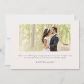 Succulent Wedding Thankyou Card Einladung (Rückseite)