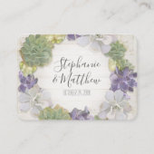 Succulent Wooden Western Boho Wedding Website Card Begleitkarte (Rückseite)