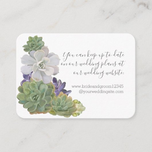 Succulent Wooden Western Boho Wedding Website Card Begleitkarte (Vorderseite)