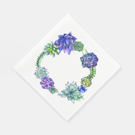 Succulent Wreath Napkin Serviette (Ecke)