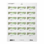 Succulente Wedding Address Labels Adressaufkleber (Vorne)