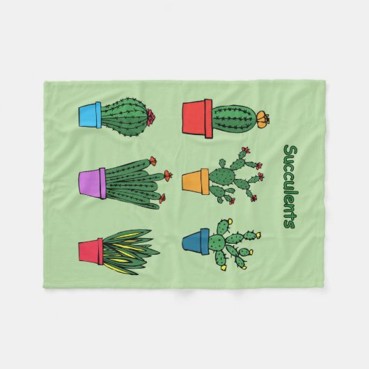 Succulents #1 fleecedecke (Vorderseite (Horizontal))