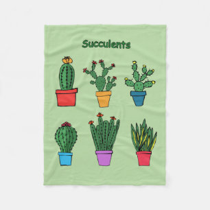 Succulents #1 fleecedecke