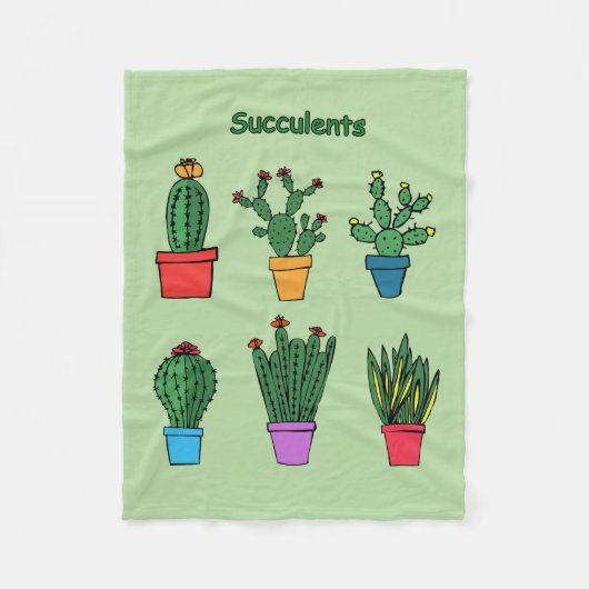 Succulents #1 fleecedecke (Vorderseite)