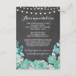 Succulents Accommodation Mint Wedding Chalk Begleitkarte