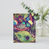 Succulents and Cute Garden Art Postkarte (Stehend Vorderseite)