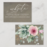 Succulents and Gold Greenerity Wedding Website Car