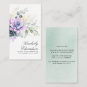 Succulents and Gold Greenery Elegant Boho Foliage Visitenkarte (Vorne/Hinten)