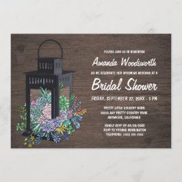 Succulents and Lantern Bridal Shower Einladungen