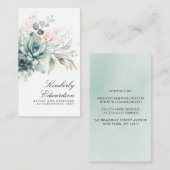 Succulents and Rose Goldene Vegetation Visitenkarte (Vorne/Hinten)