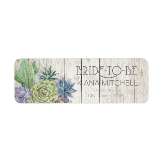 Succulents and Rustic Wood Bride-to-be ID515 (Vorne)