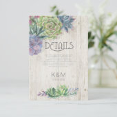 Succulents and Rustic Wood details Insert ID515 Einladung (Stehend Vorderseite)
