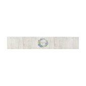 Succulents and Rustic Wood Wedding Wreath ID515 Einladungsbanderole (Flach)