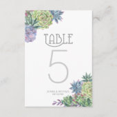 Succulents and Sparkle Tischnummern Green ID515 (Vorderseite)