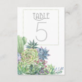 Succulents and Sparkle Tischnummern ID515 (Vorderseite)