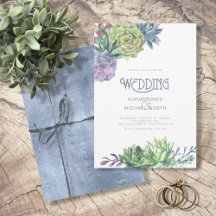 Succulents and Sparkle Wedding Blue ID515