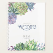 Succulents and Sparkle Wedding Blue ID515 Planer (Vorderseite)
