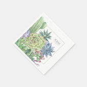 Succulents and Sparkle Wedding Border ID515 Serviette (Ecke)