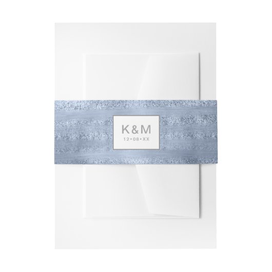 Succulents and Sparkle Wedding Dusty Blue ID515 Einladungsbanderole (Vorderseite Beispiel)