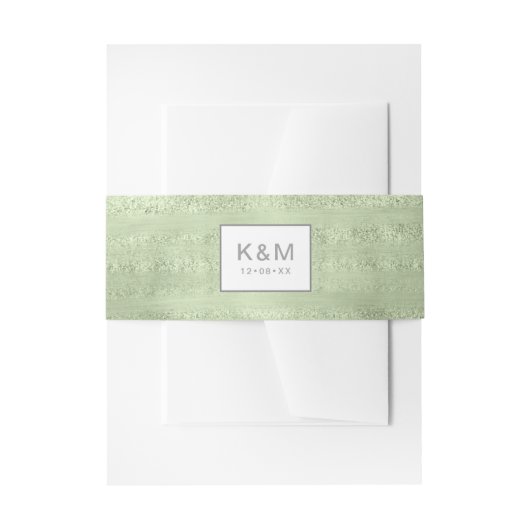 Succulents and Sparkle Wedding Green ID515 Einladungsbanderole (Vorderseite Beispiel)