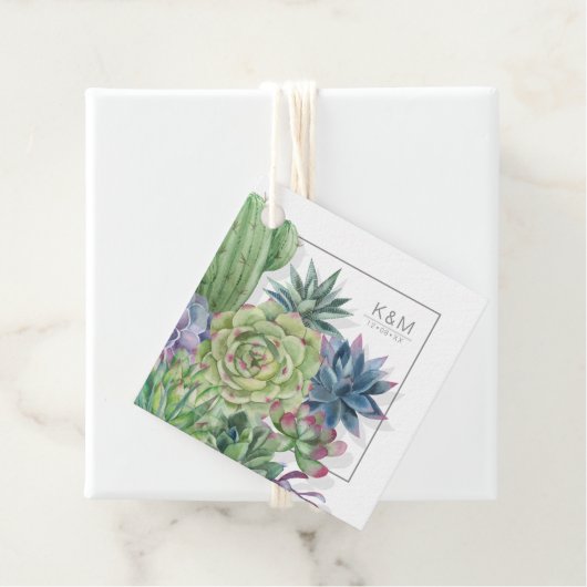 Succulents and Sparkle Wedding Green ID515 Geschenkanhänger (Beispiel)