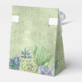 Succulents and Sparkle Wedding Green ID515 Geschenkschachtel (Rückseite)