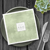 Succulents and Sparkle Wedding Green ID515 Serviette