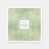 Succulents and Sparkle Wedding Green ID515 Serviette (Vorderseite)