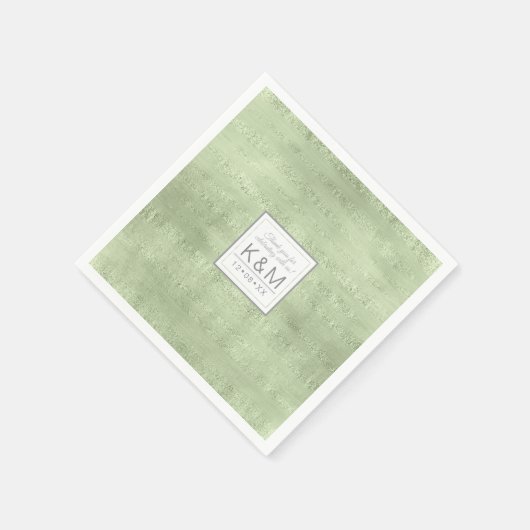 Succulents and Sparkle Wedding Green ID515 Serviette (Ecke)