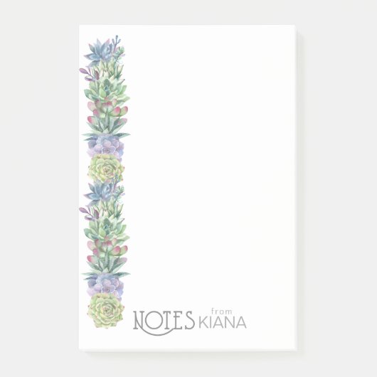 Succulents and Sparkle Wedding ID515 Post-it Klebezettel (Vorderseite)