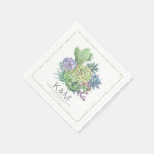 Succulents and Sparkle Wedding ID515 Serviette (Ecke)