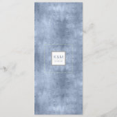 Succulents and Sparkle Wedding Menu Blue ID515 Menükarte (Rückseite)