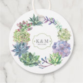Succulents and Sparkle Wedding Wreath ID515 Geschenkanhänger (Vorderseite)