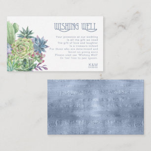Succulents and Sparkle Wishing Well V2 Blue ID515 Begleitkarte