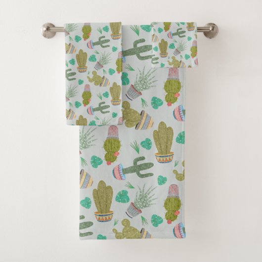 Succulents Bath Towel Set (Insitu)
