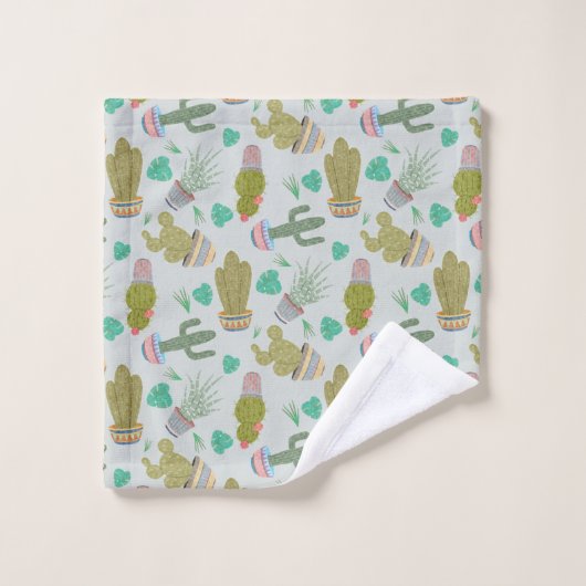 Succulents Bath Towel Set (Waschlappen)