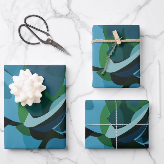 Succulents Blue Agave Cactus succulents Geschenkpapier Set (Vorderseite)