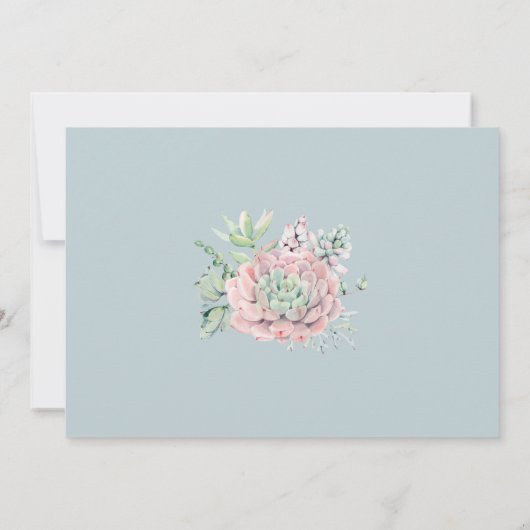 Succulents Blush Cactus Probe Dinner Einladung (Rückseite)