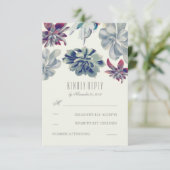 Succulents Bouquet Wedding RSVP Cards Karte (Stehend Vorderseite)