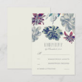 Succulents Bouquet Wedding RSVP Cards Karte (Vorne/Hinten)