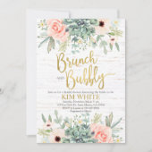 Succulents Brautparty Brunch Einladung (Vorderseite)