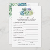 Succulents Brautparty Game Einladung (Vorne/Hinten)