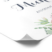 Succulents Cactus Blush Floral Begrüßungszeichen Poster (Ecke)