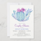 Succulents Couples Dusche Einladung (Vorderseite)