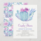 Succulents Couples Dusche Einladung (Vorne/Hinten)